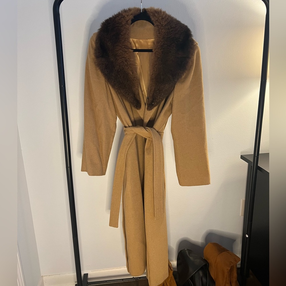 100% Camel Coat with Satin Interior